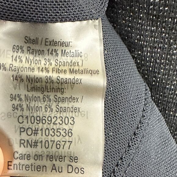 Alice + Olivia Gyllen Black Metallic Zipper Mini Dress Black Size Medium - Picture 12 of 12